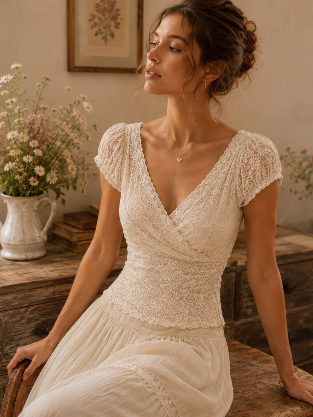 KIMCHI BLUE Romantic Lace Prairie Top | Coquette Cottagecore